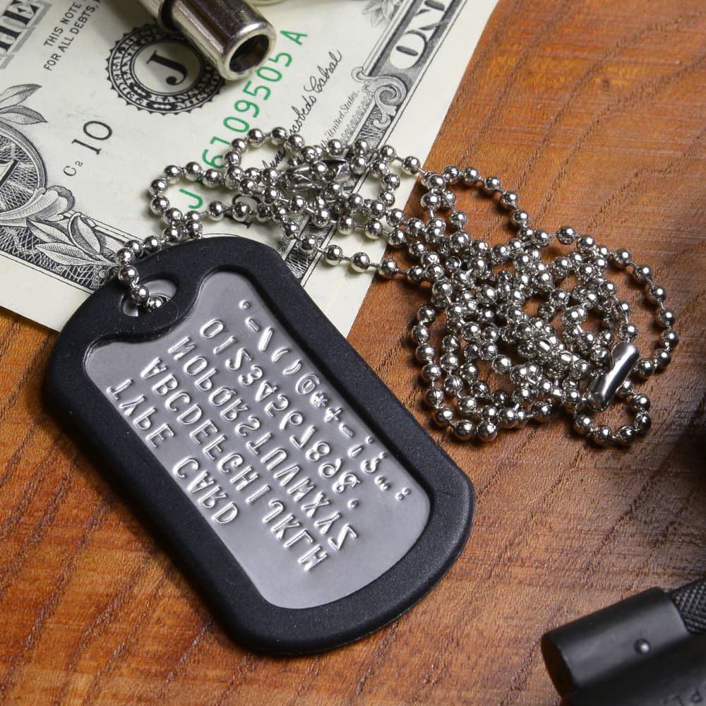 ツヤなし ドッグタグ フルセット 刻印付 加工日数2〜3営業日 ドックタグ 認識票 DOG TAG つやあり 艶あり つやなし メンズアクセサリー  識別票 Dog Tag ペアアクセサリー