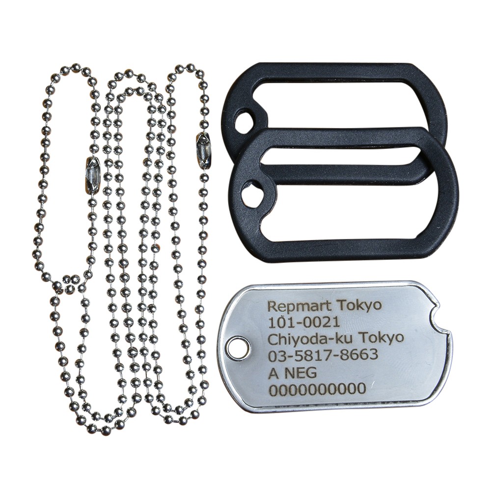 楽天市場】米軍仕様 ステンレス製 ドッグタグ フルセット レーザー刻印