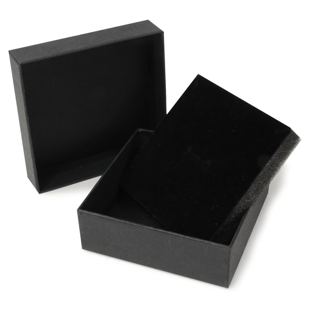 ギフトボックス 貼り箱 10×10×3.5cm アクセサリーケース [ ブラック / 100個セット ] プレゼントボックス ジュエリーBOX 厚紙 スポンジ付き ラッピング パッケージ 無地 収納 ギフト箱 ギフトケース 包装箱 箱詰め 贈答箱 贈り物ボックス BOX 贈答用 店舗備品 梱包資材
