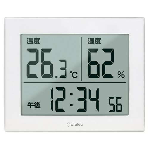 【送料無料・包装無料・のし無料】ドリテック 大画面温湿度計 O-506WT(B5)