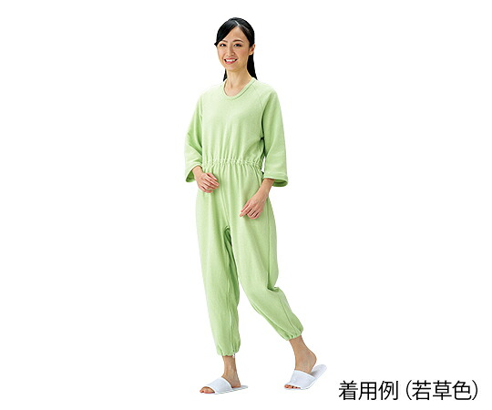 介護寝巻 おむつはずしを防止するつなぎタイプ 若草色 Lサイズ 4571312040047 介護用品 介護衣料｜トキワダイレクト
