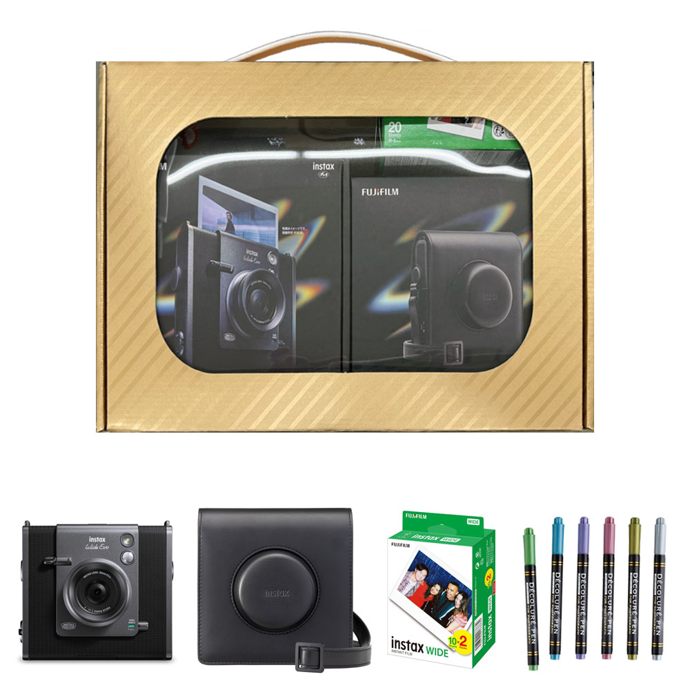 【ギフト チェキG】富士フィルム(フジフィルム)チェキワイド インスタントカメラ instax WIDE Evo カメラケース付きギフトBOXセット|トキワダイレクト