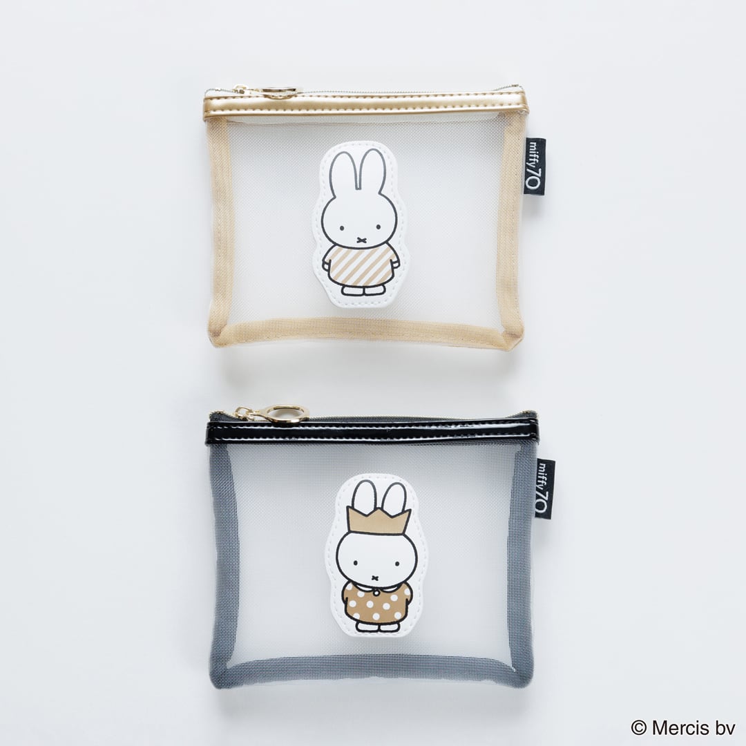 楽天市場】ミッフィー 70周年 MIFFY GOLDフラットポーチ