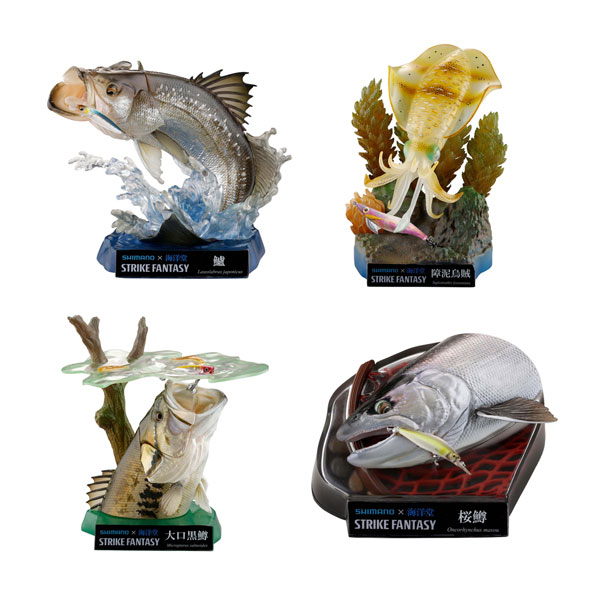 送料無料◆SHIMANO×海洋堂 STRIKE FANTASY 4種セット (スズキ/アオリイカ/ブラックバス/サクラマス) (2025年再販) 海洋堂 フィギュア 【8月予約】画像