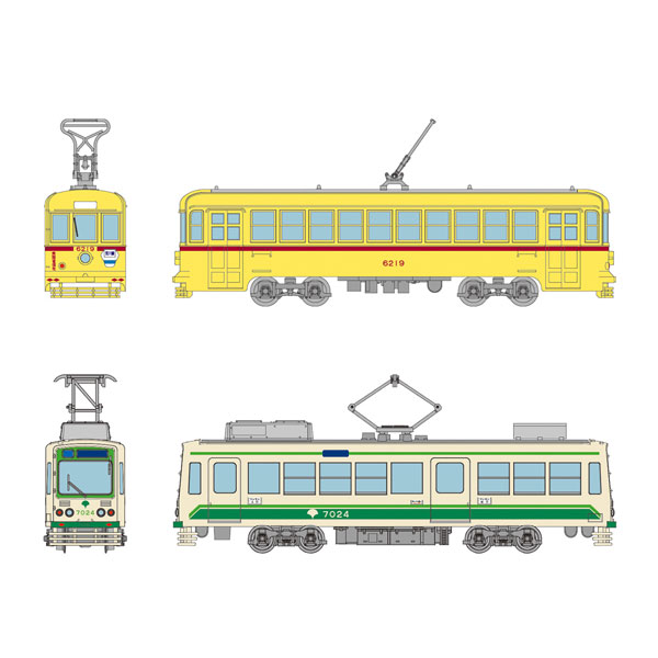 送料無料◆セット販売 336419/336426 トミーテック 鉄道コレクション 東京都交通局6000形 (6219号車)＋7000形 (更新車・新塗装・方向幕仕様) 1/150(Nゲージスケール) 鉄道模型 【9月予約】