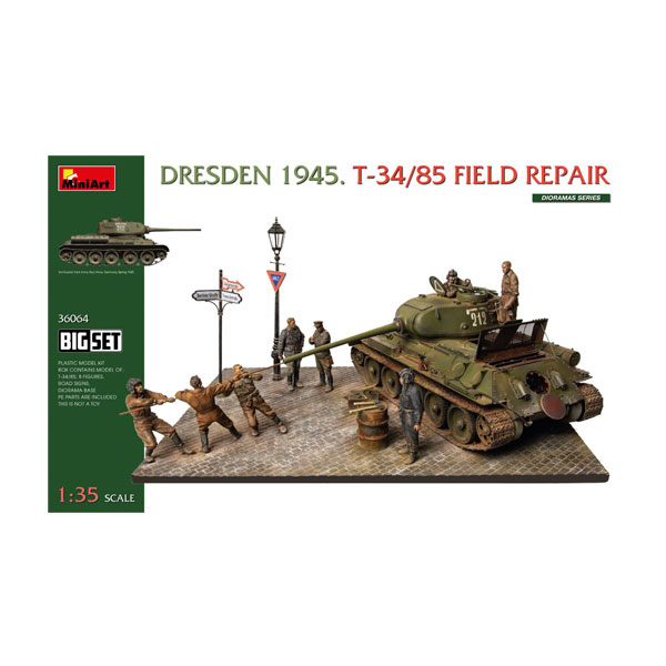 送料無料◆ミニアート 1/35 T-34/85 路上修理 ビッグセット プラモデル MA36064 （ZS155978）