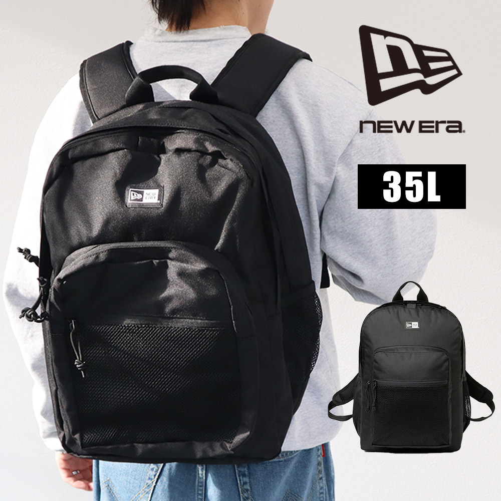 【10％OFF！】NEWERA　ニューエラ　キャンパスパック　35L　大容量　ブラック　リュック　男女兼用　ユニセックス　通勤　通学　旅行　ジム　スポーツ　学生　社会人　新生活　バックパック　収納　PC　A4　便利