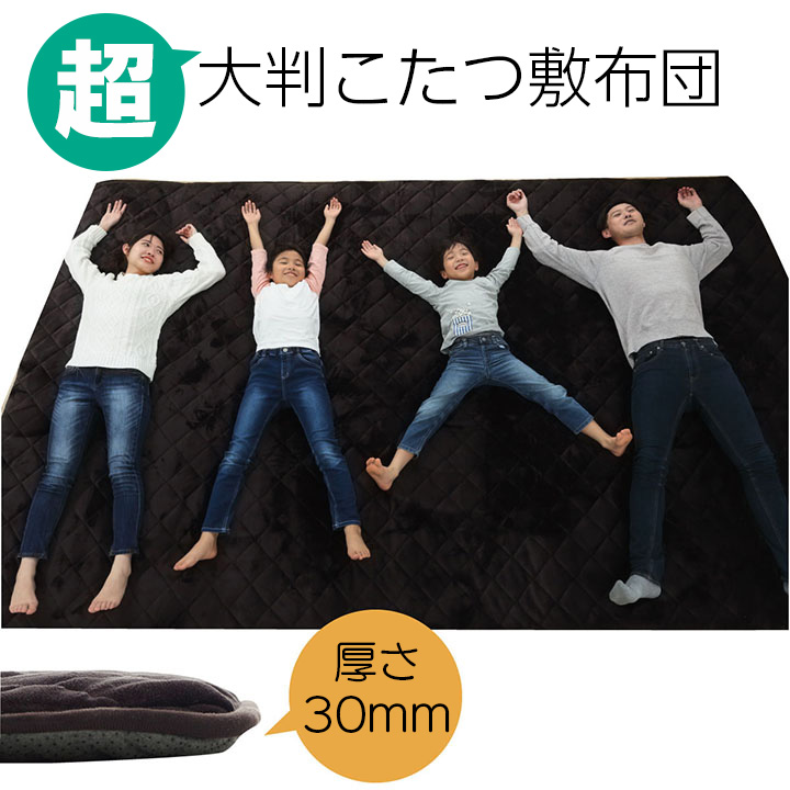 超大判 こたつ敷布団 30mm厚 220×360cm 220×400cm こたつ敷き 防音性 保温性 正方形 長方形 カーペット ラグ ふっくら ボリュームラグ あったかグッズ シンプル 無地 洗える 手洗い 新生活 敬老の日 誕生日|dillydally