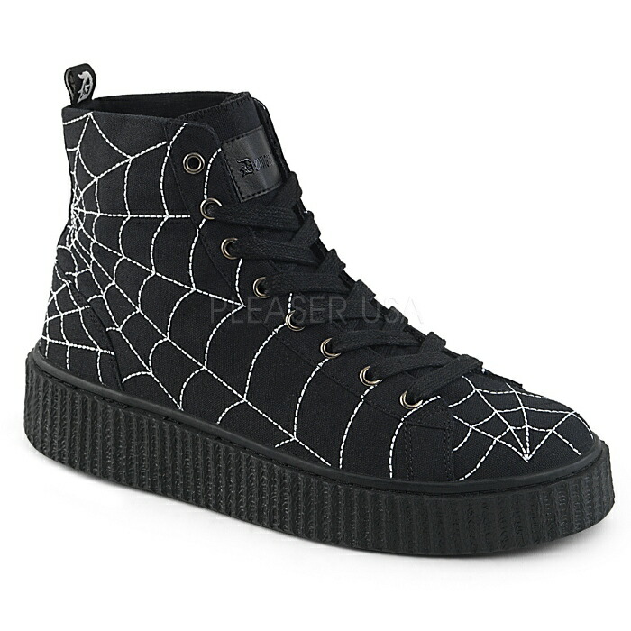 デモニア 厚底 スニーカー DEMONIA(デモニア) 厚底スニーカー つや消し黒 #Men's/Unisex