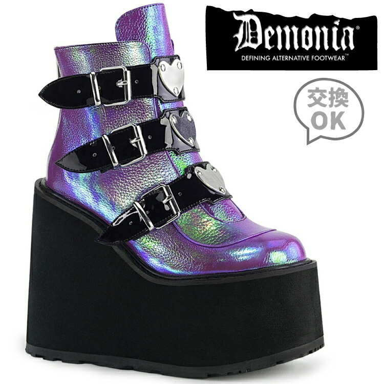 新着商品 楽天市場 取寄 Demonia デモニア ショートブーツ 紫 パープル 大きいサイズ 靴 22 5 23 23 5 24 24 5 25 25 5 26 26 5 27 27 5 28 Cm センチ Swing 105 Swi105 Ppirivl ハイヒール厚底靴のディンプルズ 楽天市場 Fcipty Com