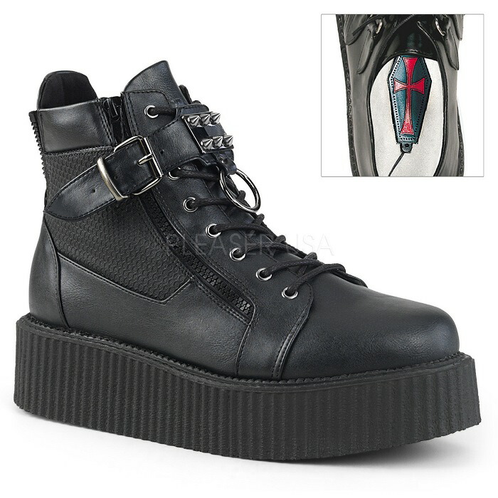 【DEMONIA】厚底×美品【中古】 取り寄せ]MENS / NEPTUNE-100 / Black Glitter / 厚底スニーカー