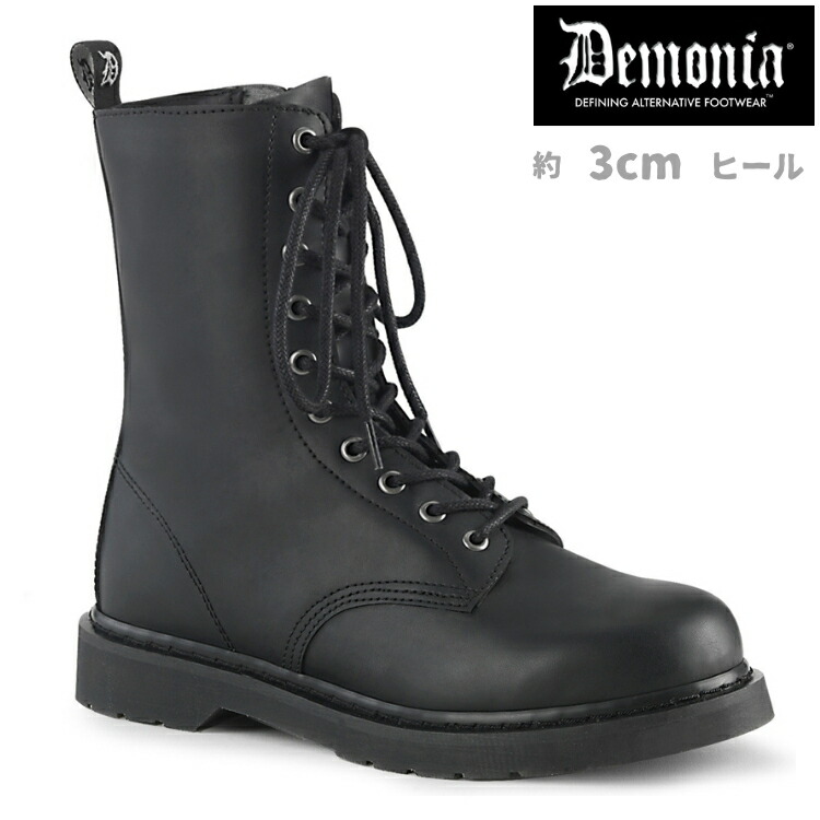 楽天市場】demonia デモニア ロングブーツ フラットヒール 3cm ヒール