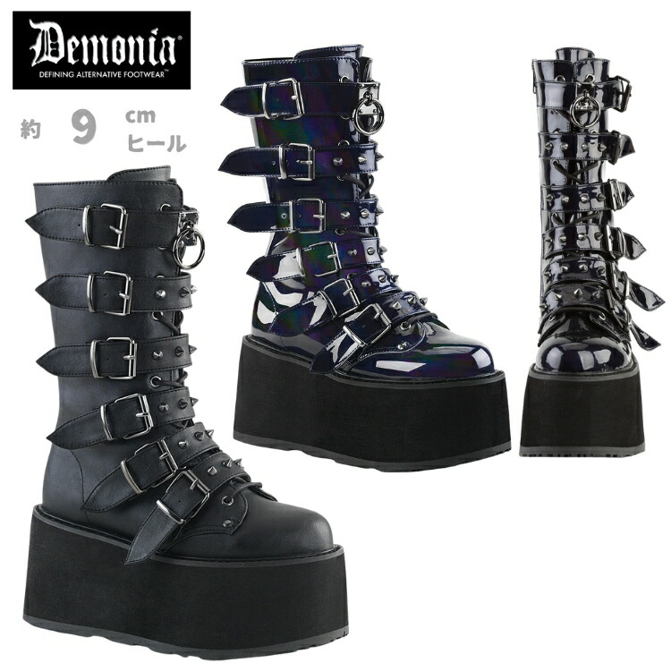 楽天市場】demonia デモニア 厚底 ブーツ ミドルブーツ ショートブーツ