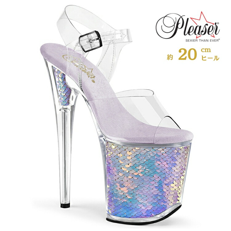 楽天市場】Pleaser プリーザー ミュール サンダル 20cm ヒール 透明