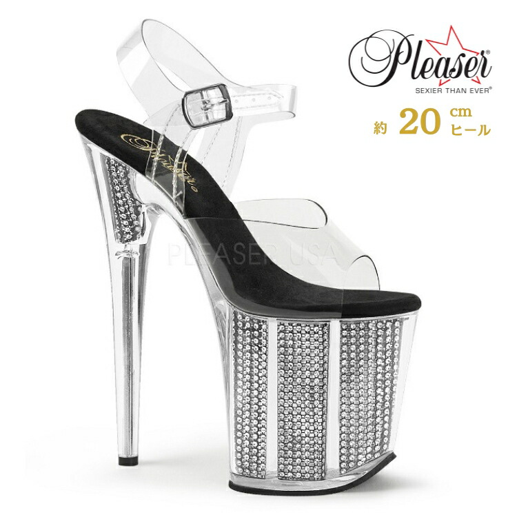 プリーザー グリッター フラミンゴ厚底サンダル クリアヒール US6 楽天 プリーザー グリッター フラミンゴ厚底サンダル クリアヒール US6 楽天