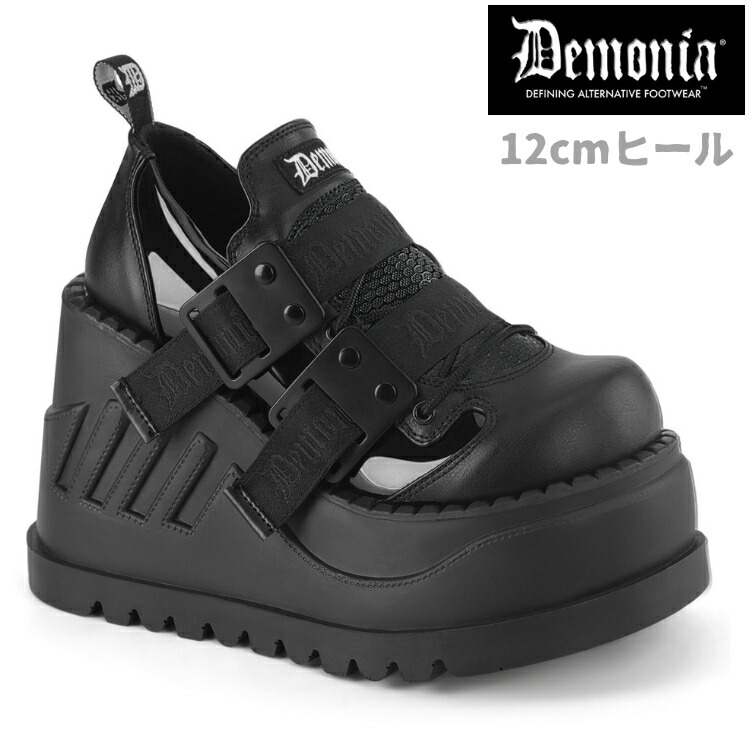 デモニア DEMONIA 9 DEMONIA TRA518/B Men's Gothic Punk Black Platform Knee High