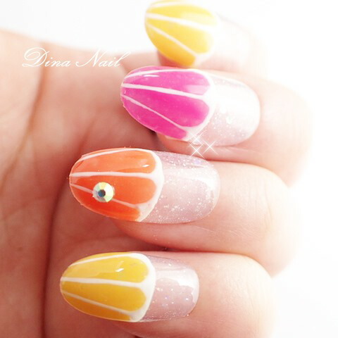 楽天市場 ジェルネイルチップ フルーツフレンチ ベリーショートからレギュラーオーバルまで長さが選べます成人式 結婚式 ウェディング ちび爪 ショート 短いネイル対応 付け爪 オーダーネイルチップのdinaネイル