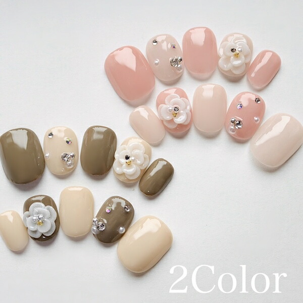 楽天市場】ジェルネイルチップ ツイードクリスタルフラワーマグネット