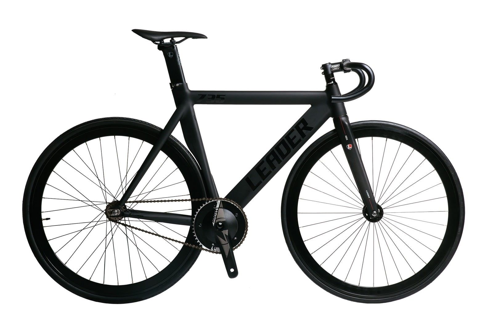 ピストバイク 完成車 LEADER BIKES 735TR COMPLETE BIKE MATTEBLACK リーダー バイク【自転車 バイク  スポーツバイク 完成品 アルミ 軽量 カスタム カスタムバイク ベース フリーギア 固定ギア 初心者 シンプル おしゃれ 黒 