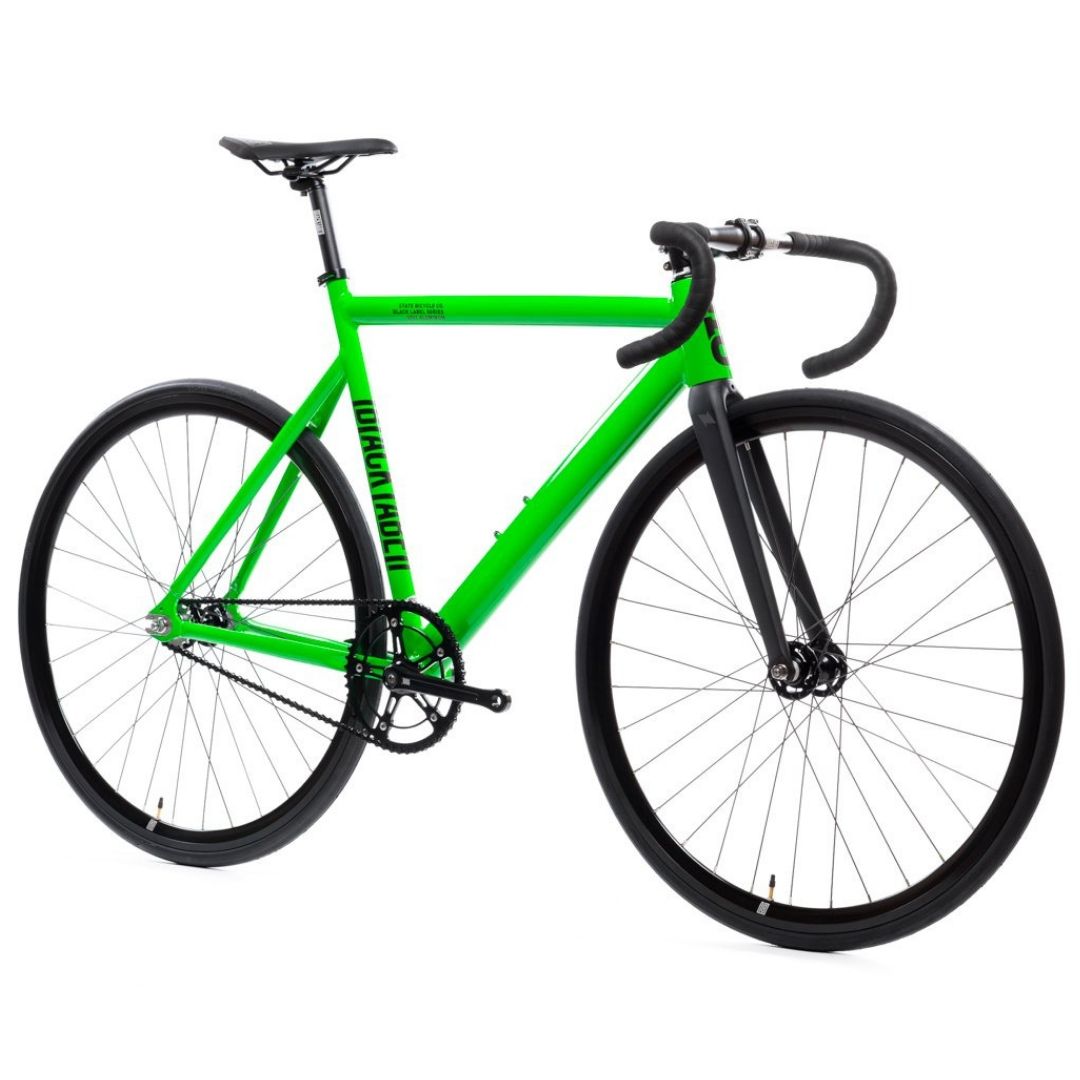 ピストバイク 完成車 ピストバイク Statebicycle 6061 ホイール Black mm Label V2 Zombie Green ステイトバイシクル 自転車 バイク スポーツバイク 完成品 アルミ 軽量 カスタム カスタムバイク ベース フリーギア 固定ギア 初心者 シンプル おしゃれ 緑 グリーン