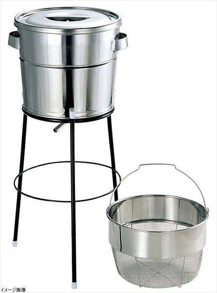 １８-８バケット- スタンド式 １３Ｌ （丸型洗いカゴ式）荒目