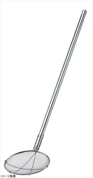 TS 18-8 パイプ柄丸型給食用すくい網短柄 24cm 2.5メッシュ
