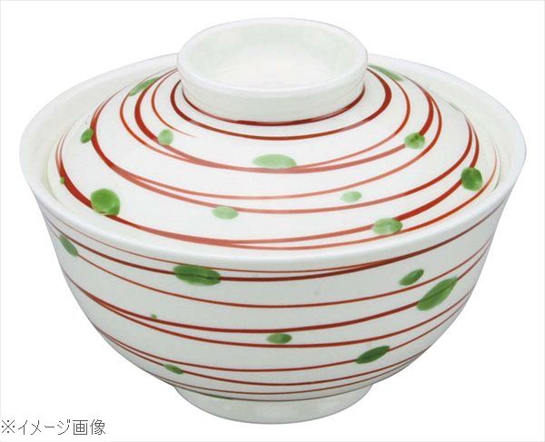 アルセラム強化食器 赤渦蓋物 ＥＣ３－５０
