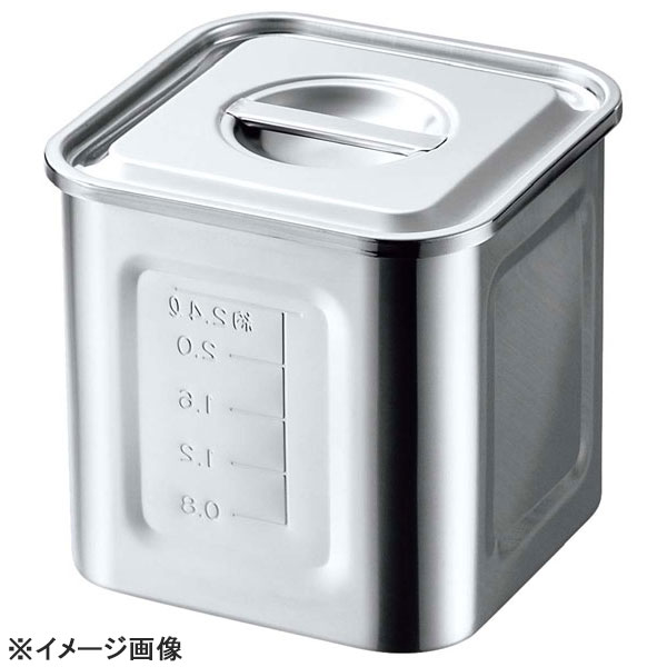 18-8目盛付角型キッチンポット18cm手無
