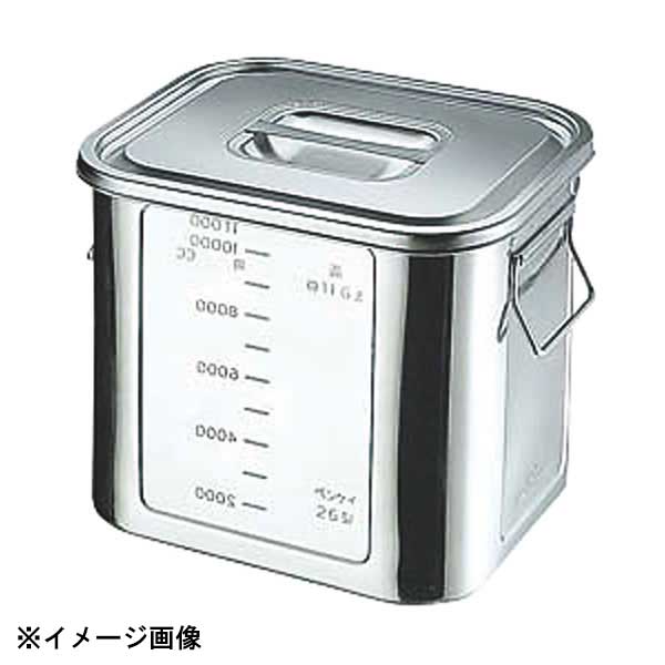本間冬治工業 BK 18-8角型目盛付キッチンポット33型 016059