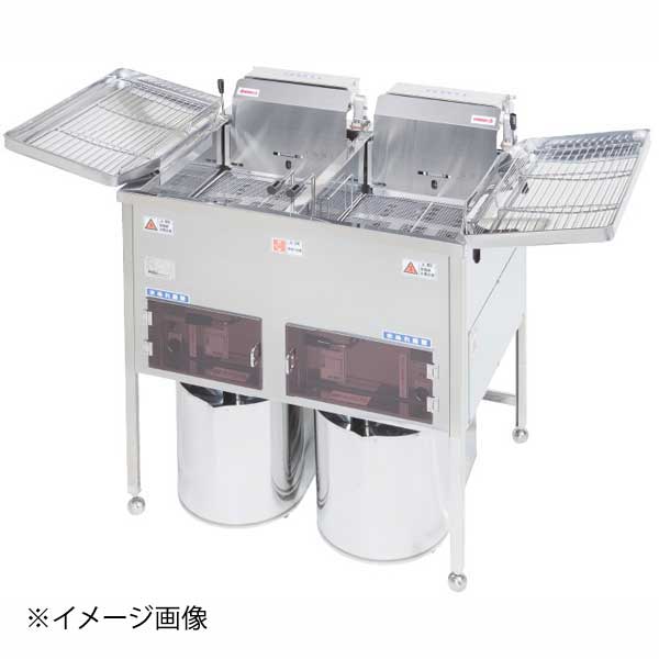 遠赤外線テーブルフライヤー HTA-20W(2槽) アイギ 3相200V(5.1kw)｜ダイニングマート
