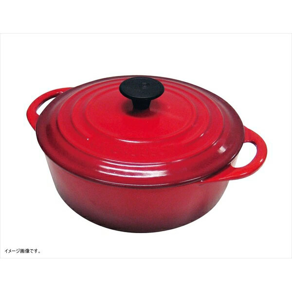 ル・クルーゼ (Le Creuset) ココット・ビスロンド チェリーレッド 22cm｜ダイニングマート
