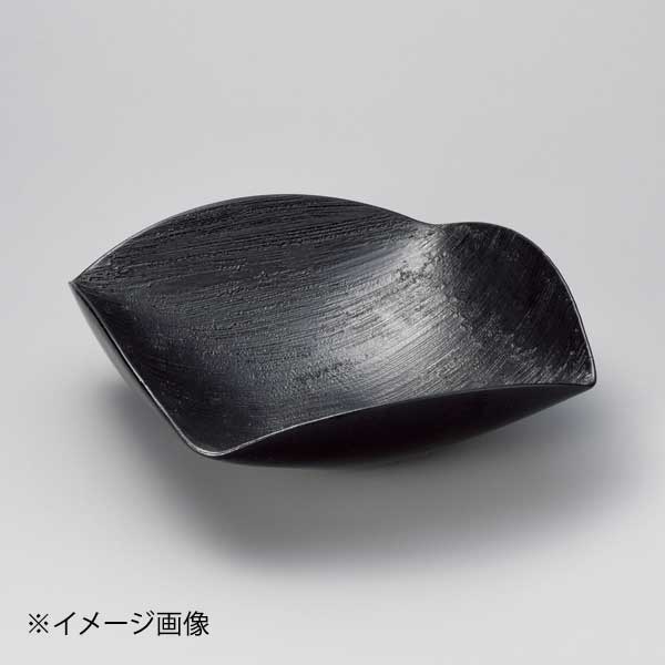 黒釉10.0櫛目角鉢(信楽焼)