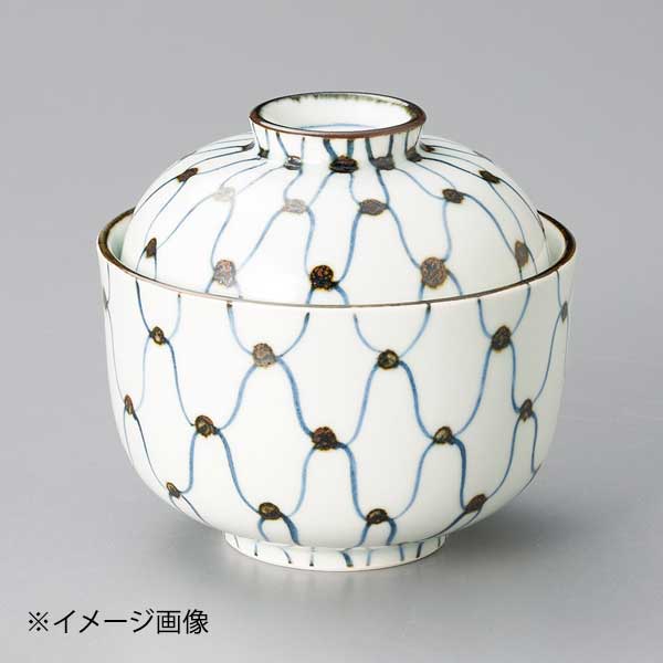 染付網目紋小蓋物(手描き)