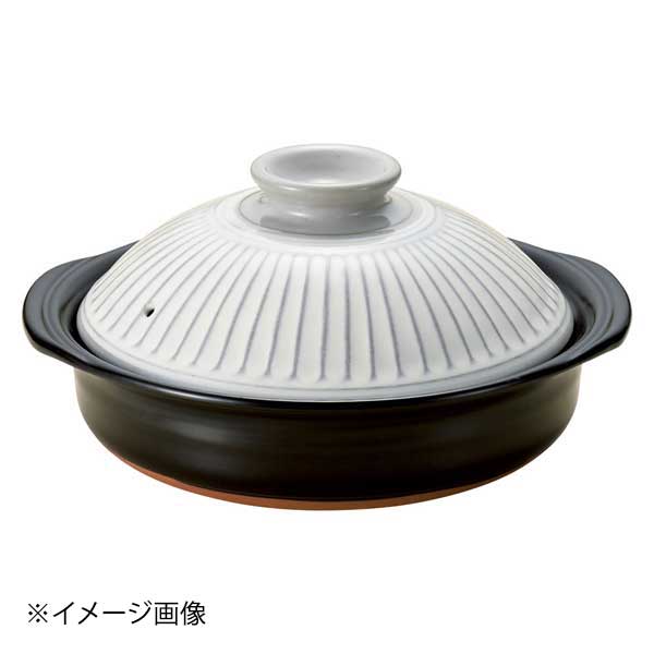 銀峯菊花粉引9号鍋(萬古焼)|ダイニングマート