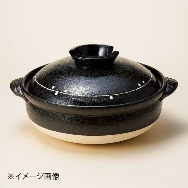 黒釉ライン9号深鍋(萬古焼)|ダイニングマート