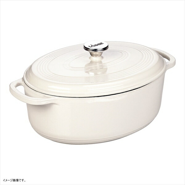 Lodge EC7OD13 Enameled Cast Iron Oval Dutch Oven 7 quart Oyster White by Lodge｜ダイニングマート