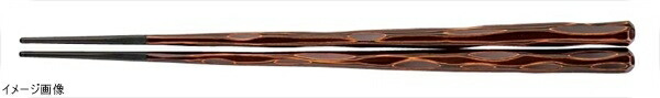 ＰＢＴ六角一刀彫箸（１０膳入）栃 ２２．５cm ９００３０７４４