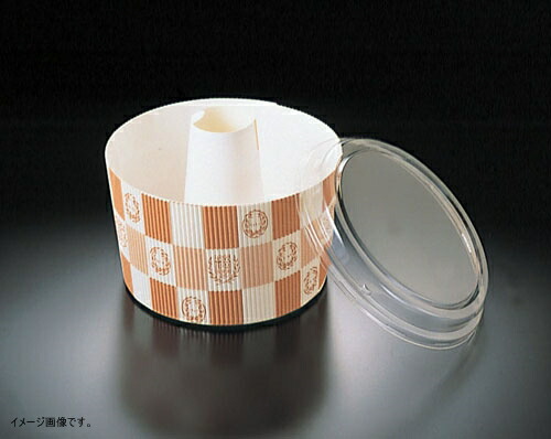 天満紙器 蓋付シフォンカップ白・エンブレム格子柄 (50枚入) SC841A 9,479円