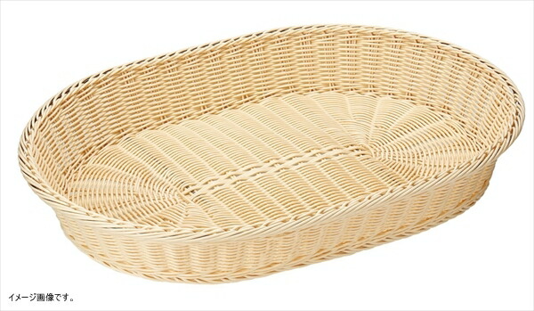 ディスプレイ バスケット 樹脂 かご 小判 食洗機 対応 白 60号 (約60×45×9cm) 91-084A