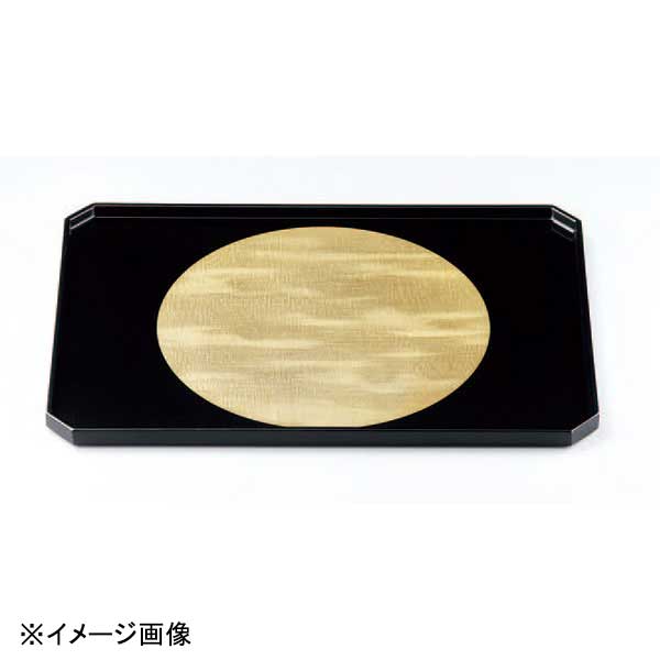 若泉漆器 隅切長手布目膳 日月銀彩裏黒千筋 本漆塗 B-9-92｜ダイニングマート
