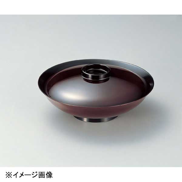 若泉漆器 8寸平羽反煮物椀 溜つば黒 W-7-20