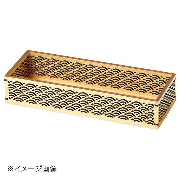 ヤマコー 用美 ひのき細密・長角料理箱 青海波 38116