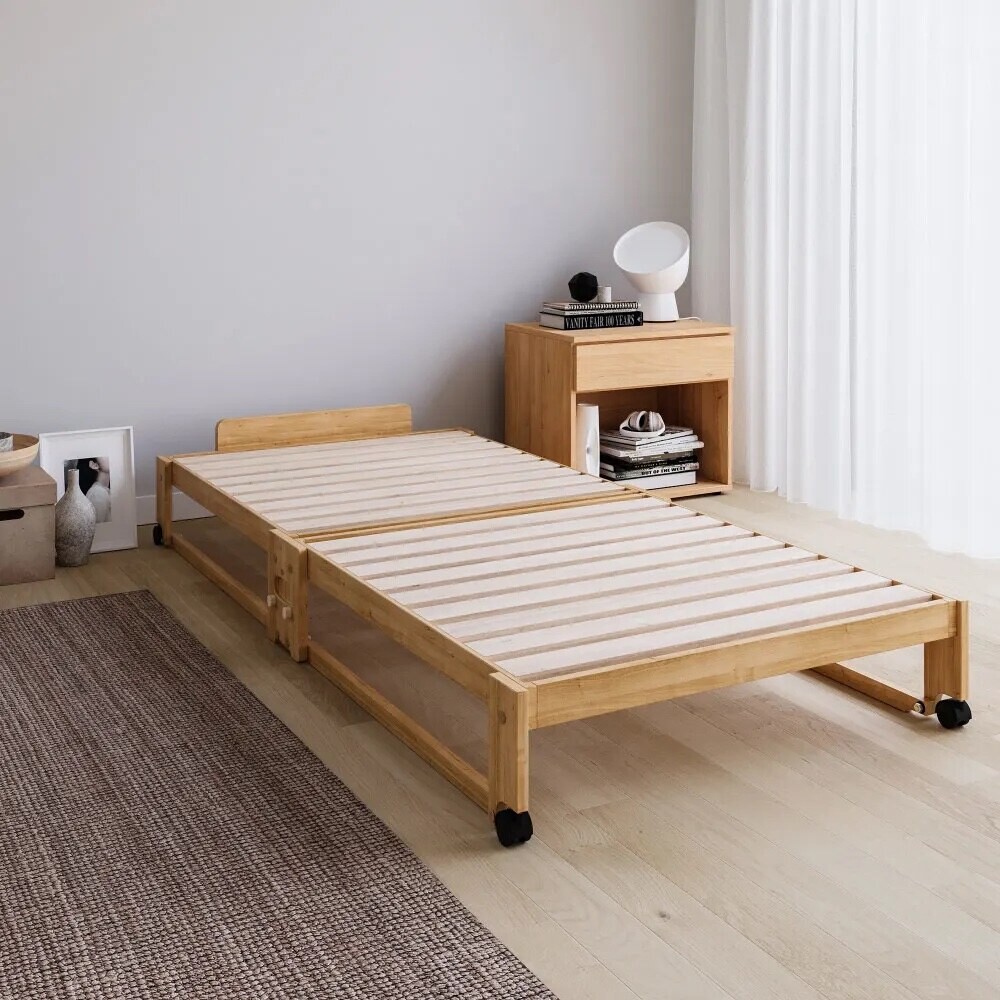 【最大8000円OFFクーポン 4月10日迄】 ≪ヘッドあり≫ 折りたたみ式ひのきすのこベッド シングル 幅94.5cm 新生活 天然 国産素材 木製ベッド ベッド 642505 ＼LINE友だち登録でクーポン／