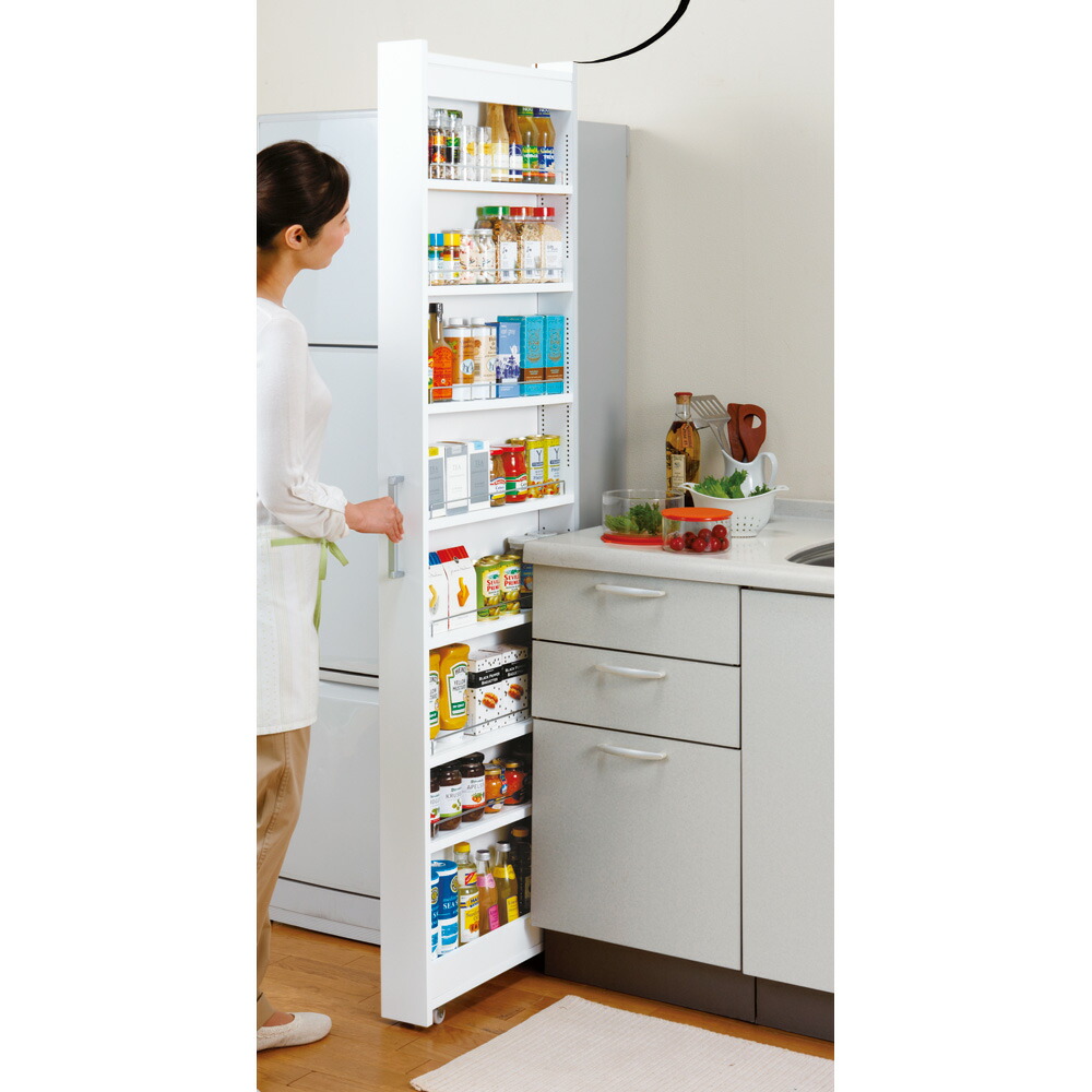 【最大8000円OFFクーポン 4月10日迄】 ［幅20奥行45cm］ リバーシブルキッチンすき間収納ワゴン 日本製 キッチンストッカー 隙間収納 キッチン収納 630035 ＼LINE友だち登録でクーポン／