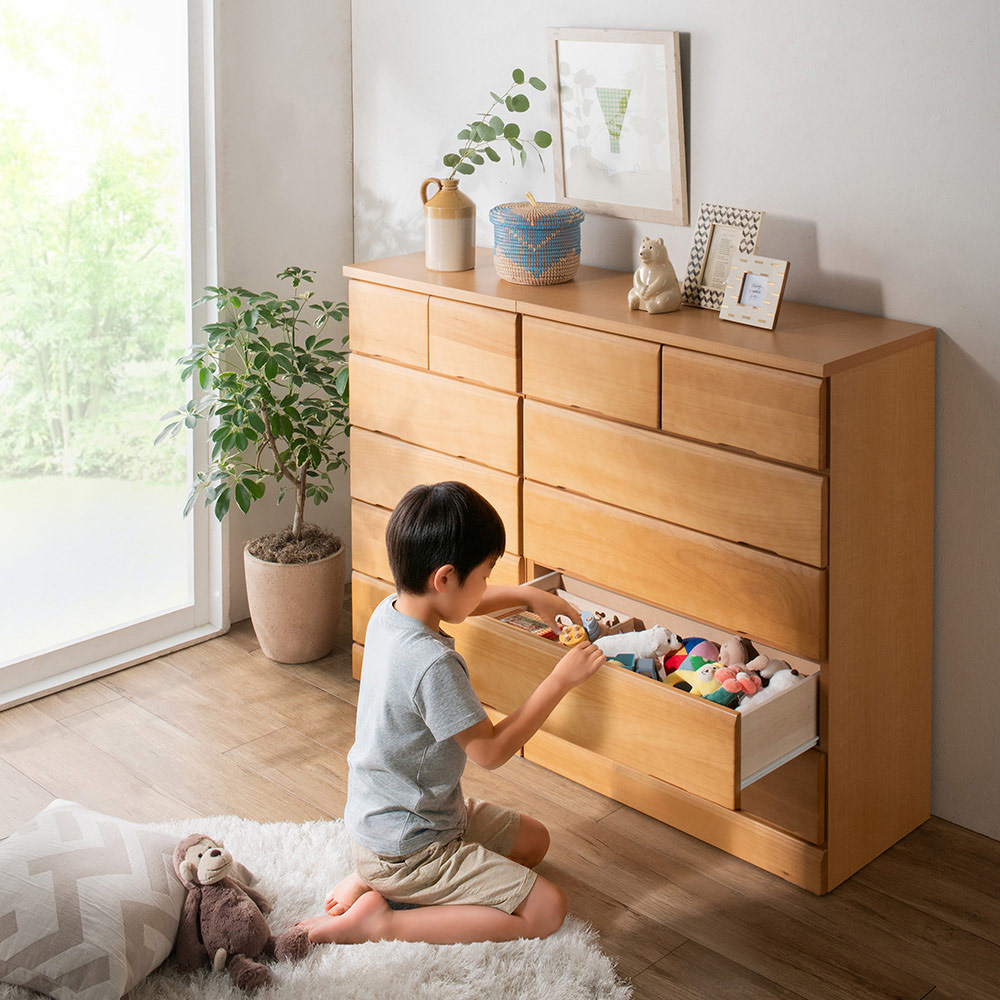≪幅45cm≫ サイズが豊富に選べる天然木レール付きチェスト 5段タイプ（高さ103cm） リビング リビング収納 645103 ＼LINE友だち登録でクーポン／