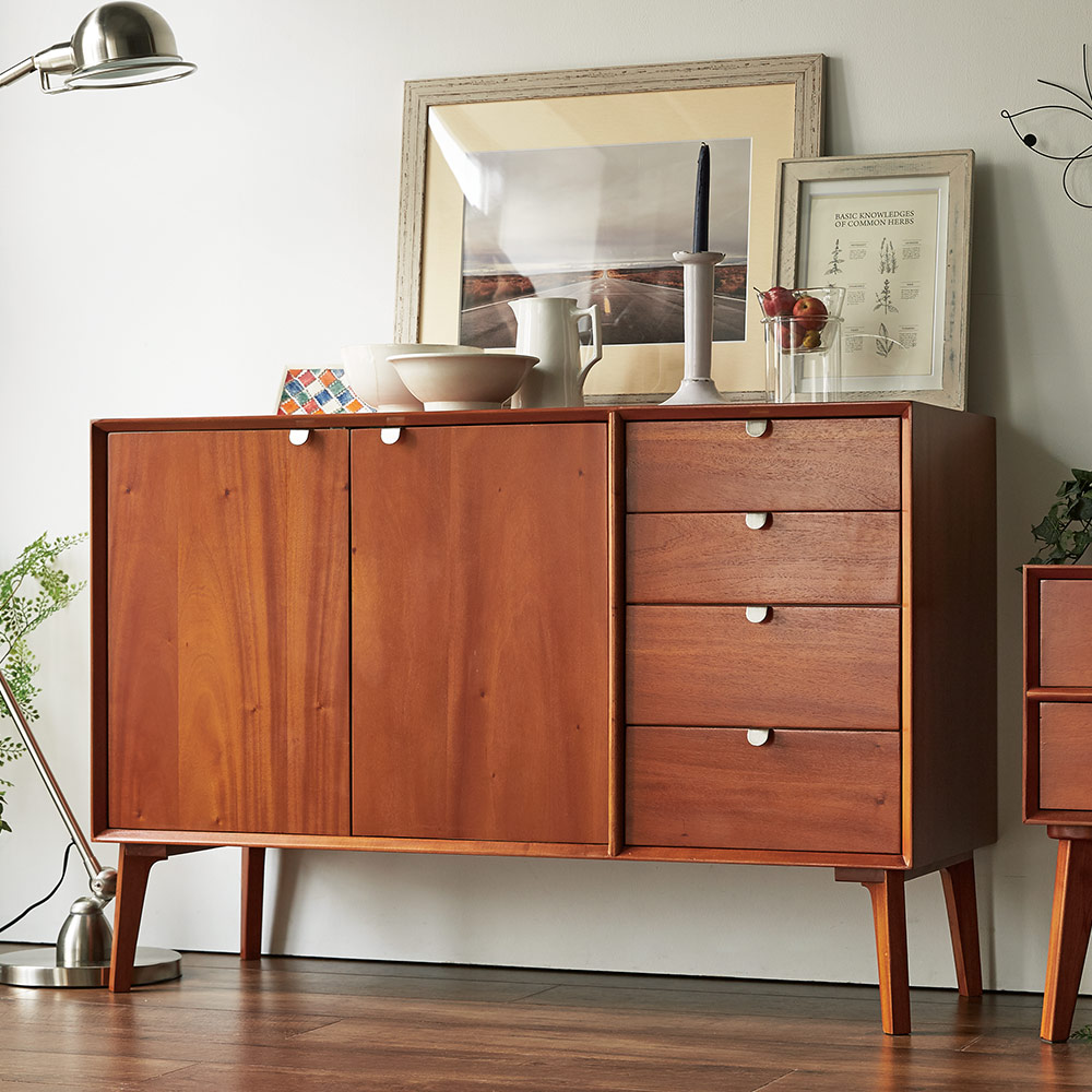 楽天市場】北欧ヴィンテージ風Vカットデザイン リビングボード