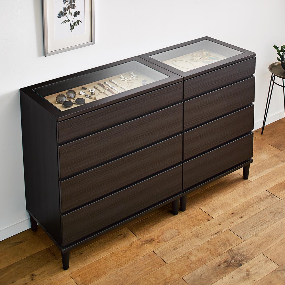 楽天市場】北欧ジュエリー収納付チェスト ロータイプ 幅60cm・4段（高