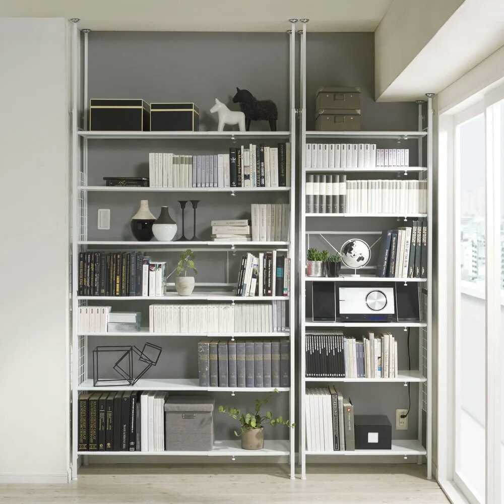【最大7000円OFFクーポン 4月20日迄】 〈奥行36cm・幅93cm-122cm〉幅も高さもピッタリ！伸縮式スチールラック 突っ張り収納 ラック 本棚 シェルフ 588804 ＼LINE友だち登録でクーポン／
