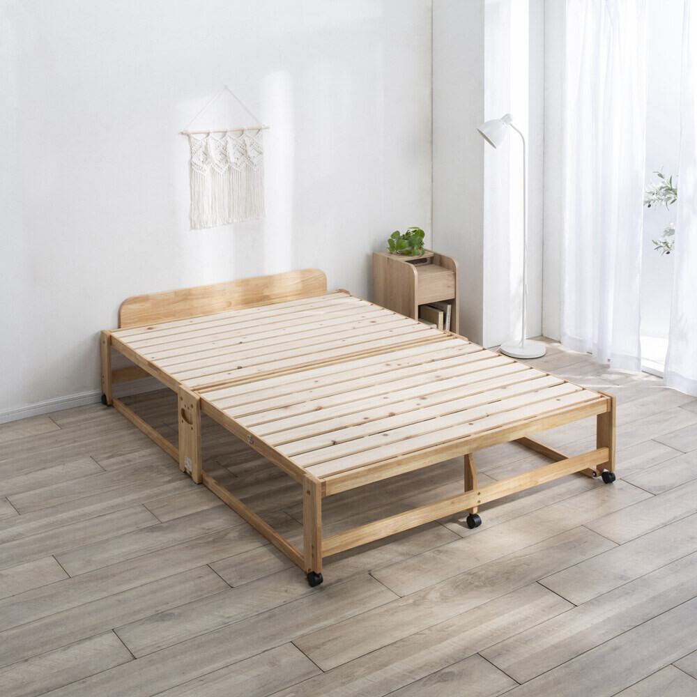 【最大7000円OFFクーポン 4月20日迄】 ≪ヘッドなし≫ 折りたたみ式ひのきすのこベッド ダブルハイ 幅140cm 木製ベッド ベッド 642552 ＼LINE友だち登録でクーポン／