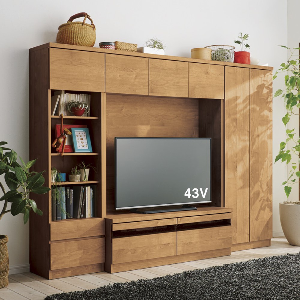 【最大8000円OFFクーポン 4月10日迄】 天然木調テレビ台ハイバックシリーズ オープンキャビネット・幅45.5奥行34.5cm キャビネット リビングボード リビング収納 587812 ＼LINE友だち登録でクーポン／
